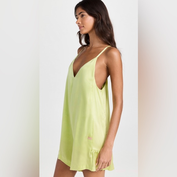 Lunya washable silk romper in boundless lime size L - Picture 3 of 8